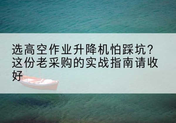 获嘉高空作业升降机厂家推荐-选高空作业升降机怕踩坑？这份老采购的实战指南请收好